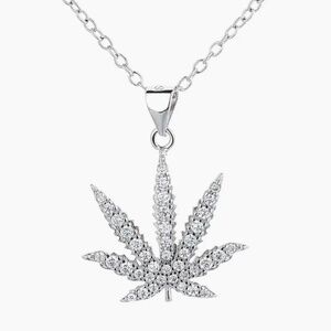 Amy and Annette 925 Sterling Silver Plated Hemp Necklace w/Swarovski Crystals